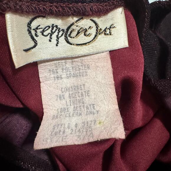 Y2K STEPPIN OUT Whimsigoth Fairy Grunge Burgundy Halter Dress in Sz 3/4 - Picture 4 of 8